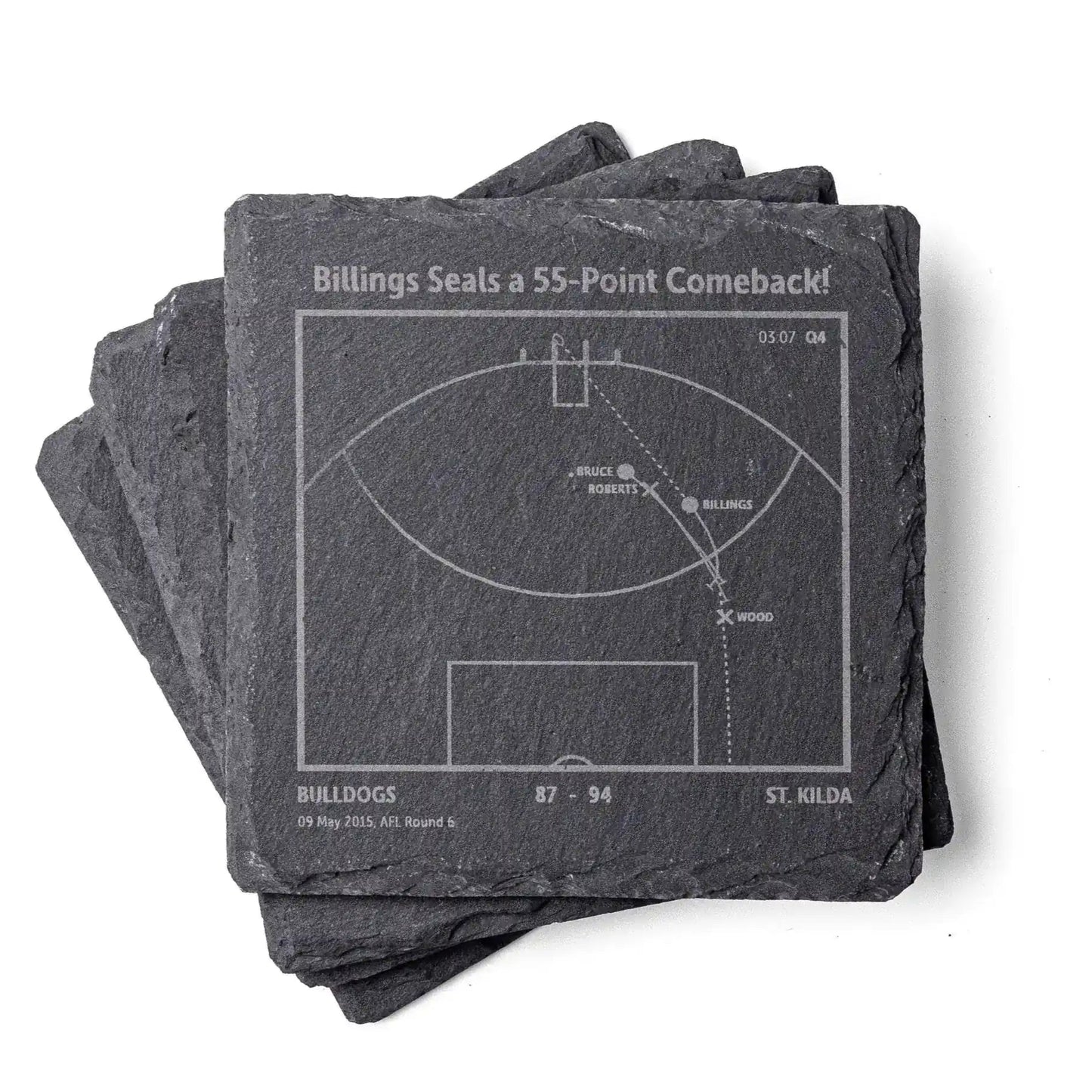 St Kilda AFL play‑book slate coasters 
